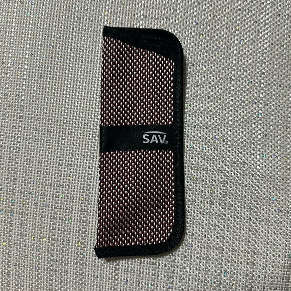 SAV Red White Black Slim Travel Glasses Essential Case
